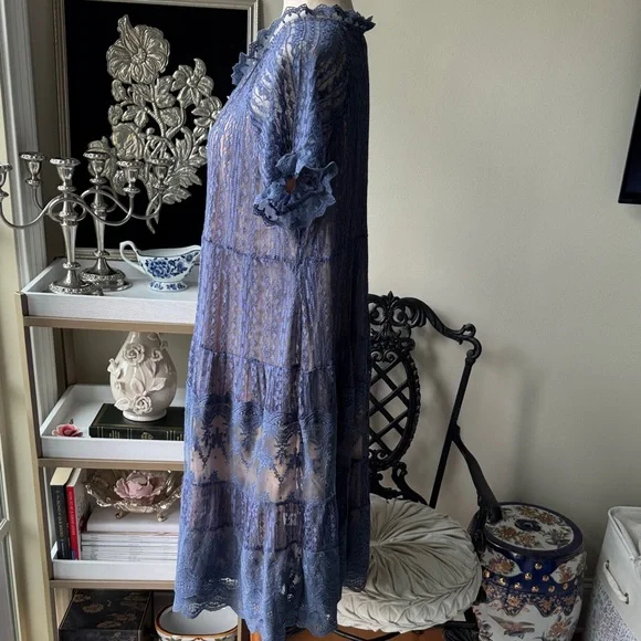 Sundance Navy Lace Midi Dress - Picture 2 of 7